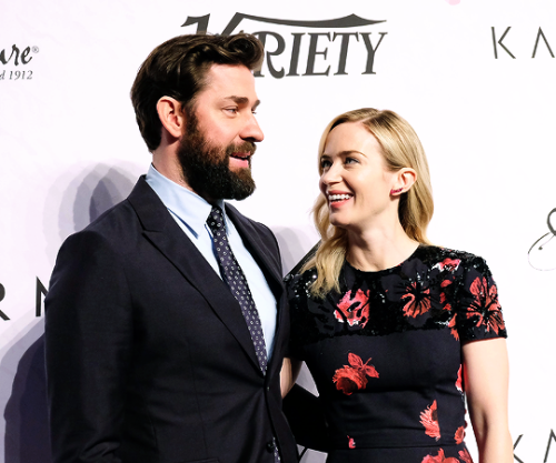 jimmy-stewart:Emily Blunt and John Krasinski attending Variety’s Power Of Women: New York on April 1