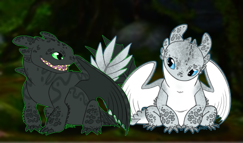  Toothless and Silverwing as lil babies. Almost forgot how fun it is to draw these two!