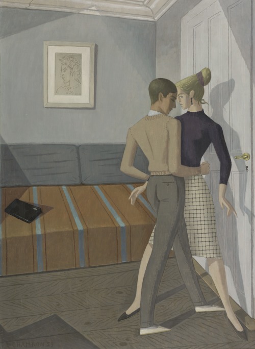 amare-habeo: Emile-François Chambon (Swiss, 1905 - 1993) The Young Guest, 1959 Oil on cardboa
