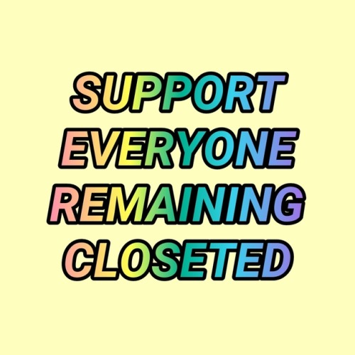 genderqueerpositivity:(Image description: four pastel yellow squares with rainbow text. Together the