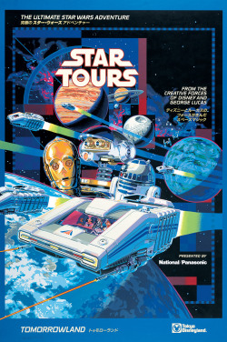 starwars:  This Toyko Disneyland Star Tours poster has us itching for a little trip around the galaxy.