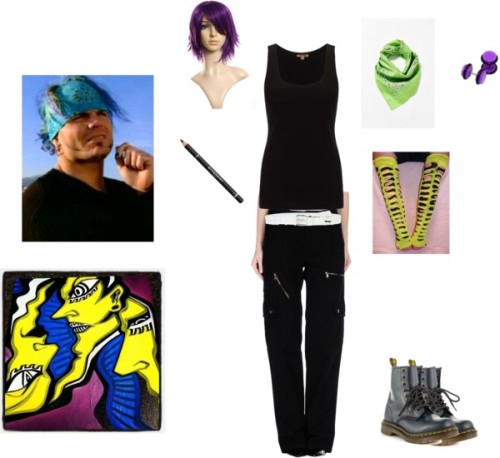 Jeff Hardy cosplay by swantonb0mb featuring Acne StudiosJigsaw black shirt / D&G black pants, £9