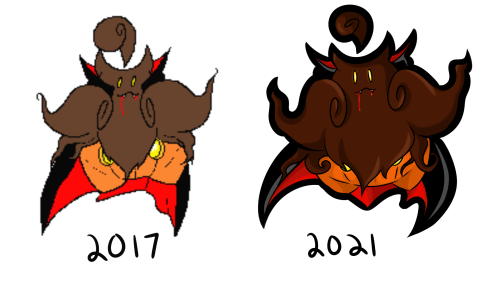 A redraw of my Halloween Pumpkaboo with a comparison