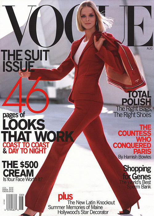 Vogue February 2000 ANGELA LINDVALL Cover Marc Jacobs Bridget