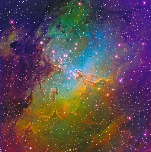 spacettf:  Eagle Nebula M16 Mapped Color - March 2011 by Joseph Brimacombe on Flickr.