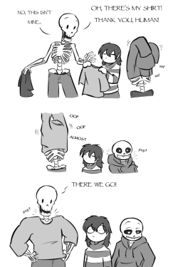 zarla-s:  bonetrousxle:  zarla-s:  you know how sans looks chubby when he wears clothes despite being a skeleton, what if papyrus looked really buff  this headcanon is an excuse for being lazy and not wanting to larn how to draw clothes draped over bones