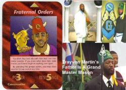 kingjaffejoffer:  illuminology:  Trayvon Martin”s father is a Grand Master Mason. This explains so much. This shit is getting DEEP. Here are some theories/comments: Trayvon’s body was placed in The Hanged Man position…. the tarot card Hang Man…