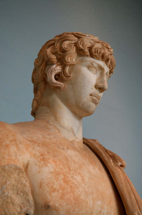 greek-museums:Archaeological Museum of Eleusis:A statue of Antinoos in the style of Asklepios or Dio