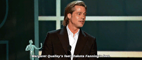 matthewgoodes:Brad Pitt accepts his award for Outstanding Performance by a Male Actor in a Supportin
