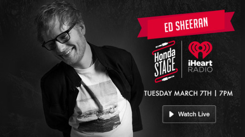 Tonight! Celebrate the release of ‘DIVIDE’ with us on the Honda Stage. Ed Sheeran w