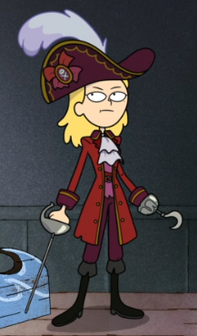 Sasha is dressed up as Captain Hook.