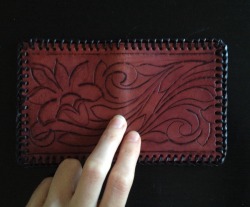 I’m Selling My Handmade Mahogany Genuine Leather Small Wallet. I Stained It, Laced