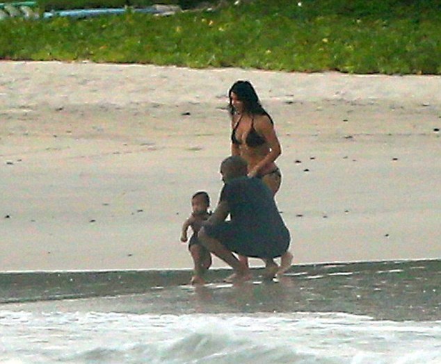 kimkanyekimye:  Kim, Kanye, &amp; North at the beach in Mexico 7/20/14
