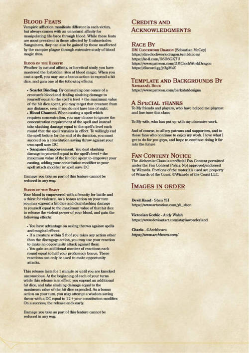 dm-clockwork-dragon: Fear not, the Afflicted Vampire (2.0) (and some Blood Magic Feats) So A while b