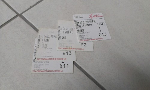 LOL! Just discovered that the movie tickets I’ve been keeping can be arranged in alphabetical 