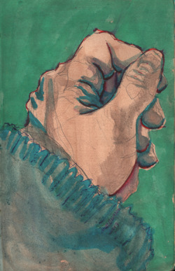 Hands drawn by Matt Bernson.   Ink &amp; watercolor on paper, 5&quot;x8&quot;