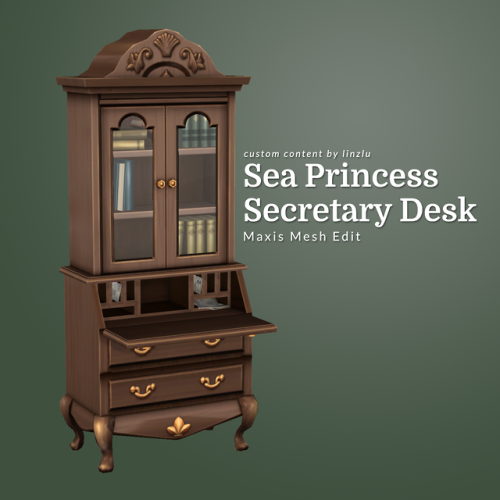 linzlu: Sea Princess Secretary  This is a mesh edit of the Sea Princess Hutch. Functions as a d