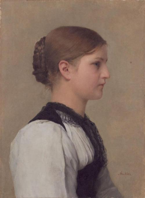 artist-anker: Brustbild eines Mädchens in Berner Tracht, 1897, Albert Anker