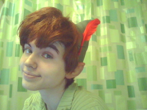 Peter Pan wig came in today! Cut and styled it. I’m just wearing a green shirt similar in colo