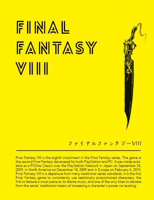 xercisarchive:Top 10 Favorite Final Fantasy Games↳ 「 1 」: Final Fantasy VIII