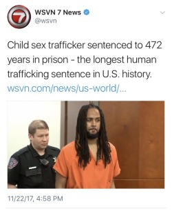 brattynympho:  elf-fury:  weavemama:  weavemama:SOME GOOD NEWS FOR YA’LLSource“A 400 year sentence sends a strong message across the country that we’re not going to tolerate this kind of violence to women and vulnerable populations.”  Happy Thanksgiving