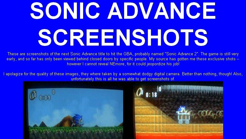 The Sprite Cemetery: Sonic the Hedgehog. Sonic Advance 2.