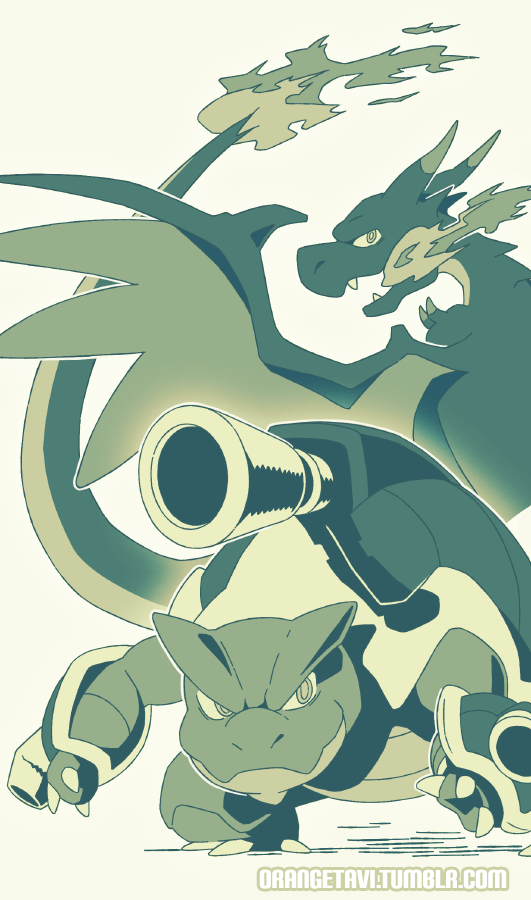 orangetavi:  Mega   Pokémon   Red and BlueI just really felt like drawing Red and