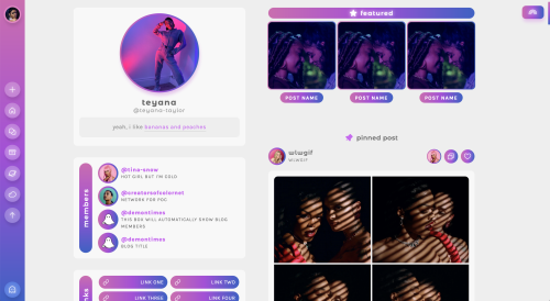 demontimes:TEYANA | fansite theme by sagestatic preview &amp; code / rainbow preview / 