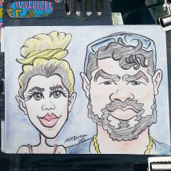 Doing Caricatures at Dairy Delight! #mattbernson #caricaturist #Caricatures #caricature #portrait #ink #artstix #art #drawing #artistsoninstagram #artofinstagram #artistsontumblr #instaartist #instadrawing #christmasinjuly  (at Dairy Delight Ice Cream)