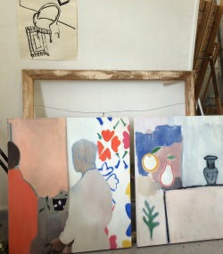 shantisheaan:  First week back at art school / Matisse-y homages (both oil on canvas) This semester I am working  on feeling more comfortable and confident with my ideas. Also being more calm and trying to look in new directions for inspiration