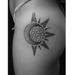 olivetattoos:  Sun and moon. #dotwork #sacredgeometry #tattoo #sf #sanfrancisco #eyeofthetigertattoo 