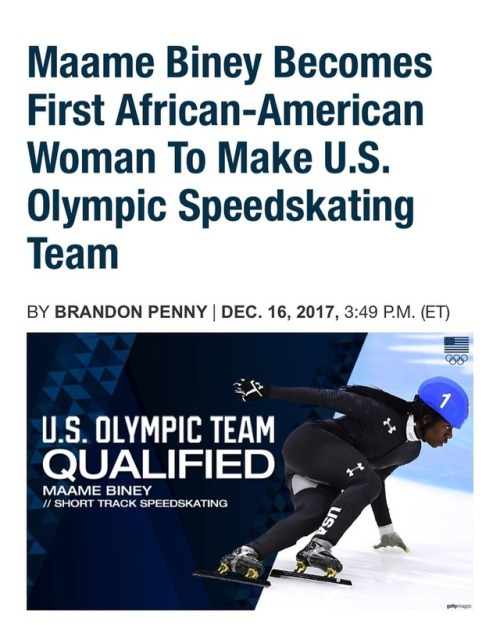 the-football-chick: Maame Biney becomes the first black woman to qualify for the U.S. speedskating t