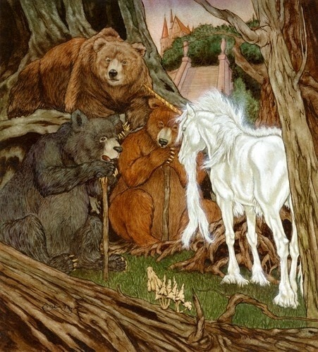celtic-forest-faerie:{Magical World of Unicorns} by {Michael Hague}