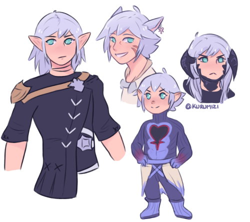 Doodles of Riku as some ffxiv races