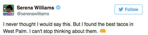 womens-sports:   Serena Williams + her love of tacos  Bonus +  