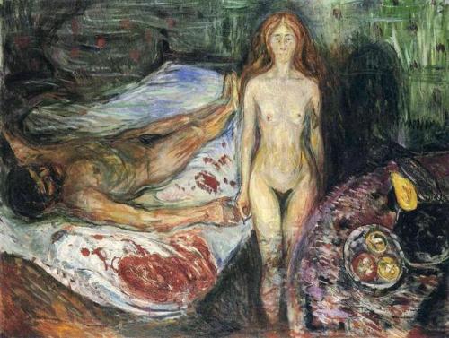 arles-bedroom: Death of Marat I, 1907 - Edvard Munch