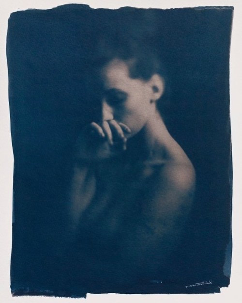 marcvonmartial:with the beautiful @lunautin #cyanotype, on #Canson #Montval paper #contactprint #alt