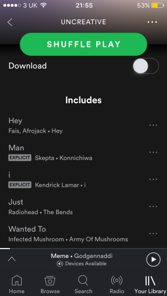 spotify playlist names sad