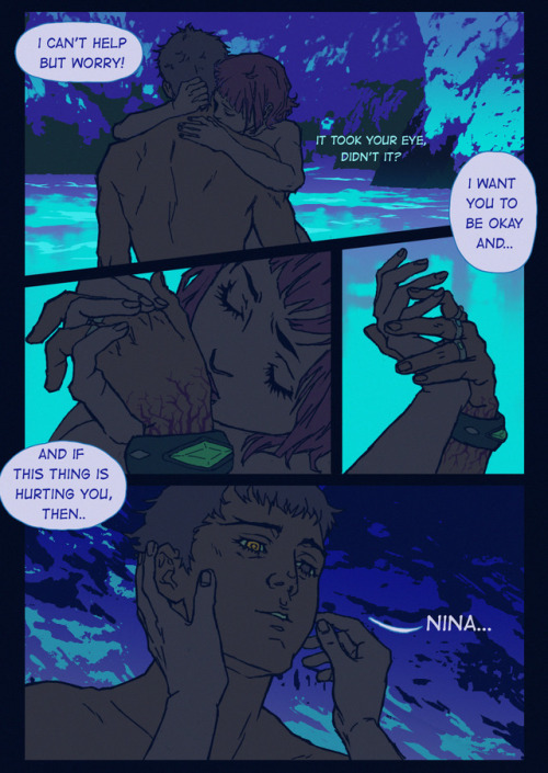 rollerlouise:charinina comic – after Nina transforms, Chris joins her and they go night swimming tog