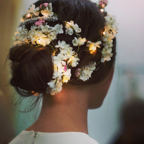 sunandsilicon: LED light flower crown - Reem Acra fall 2014