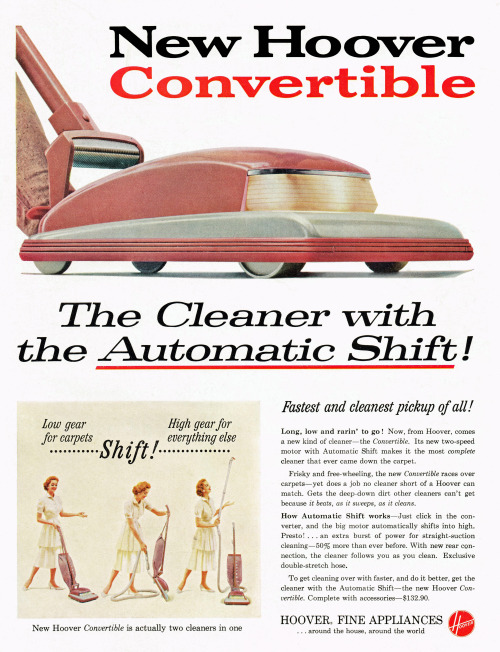dtxmcclain:Hoover Convertible Vacuum Cleaner, 1957This is about the only kind of pink convertible I’