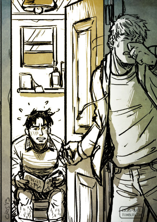 cris-art:  4 Sketches of these two in everyday life after getting their first apartment! Read the captions on each image.  I hope you like it! ♥♥