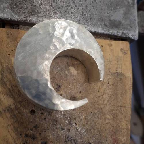 Hollow form ring is close to being done, just need to take all the fire scale off it and make it pre
