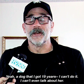 poezdameron:Jeffrey talking about his rescue dog Bisou.