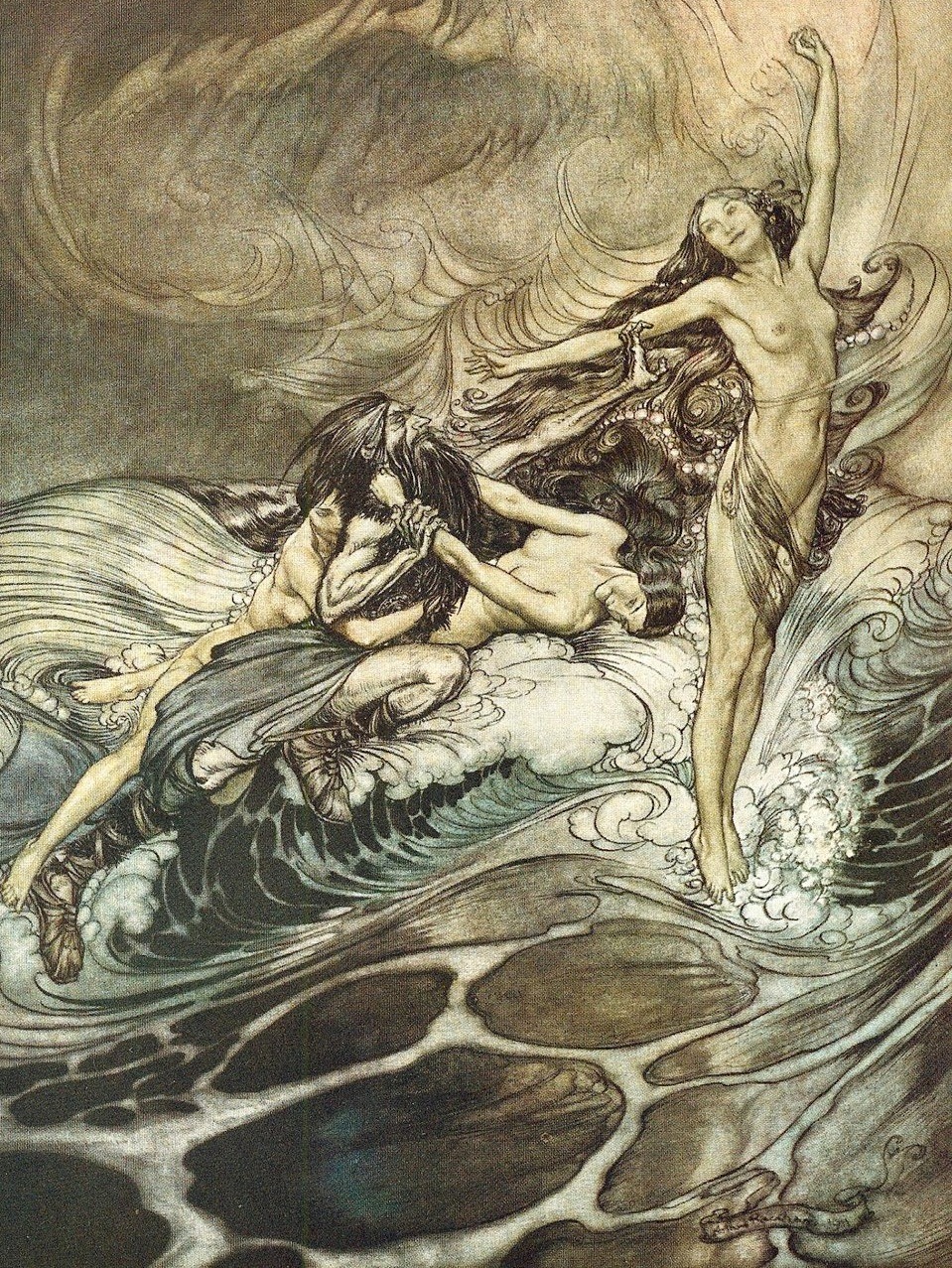 fuckyeahvikingsandcelts:  magictransistor:Arthur Rackham, The Rhinegold &amp;