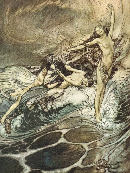 magictransistor:Arthur Rackham, The Rhinegold & The Valkyrie [Richard Wagner], 1910.