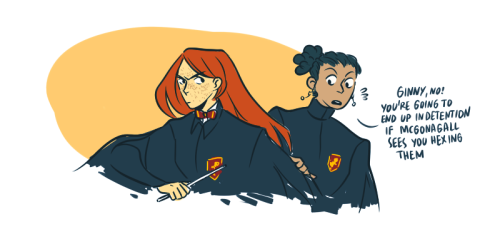 sadfishkid:do you ever just think about the fact that ginny weasley canonically kicked some boys&rsq