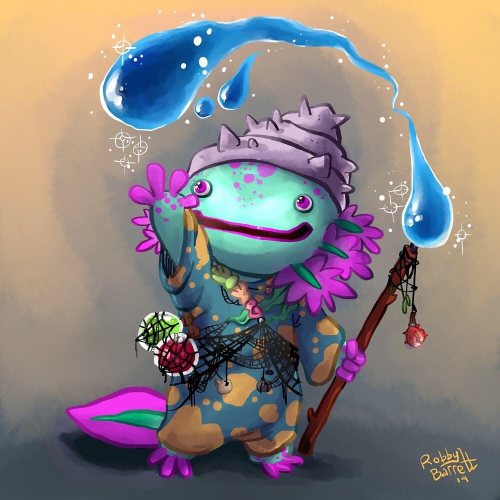 A lil axolotl wizard I made for a character design challenge!. . . . . #cdchallenge #wizard #axolo