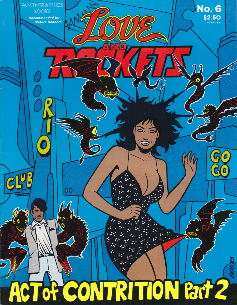 Love and Rockets No. 6 (Fantagraphics, 1984). Cover art by Gilbert Hernandez.From