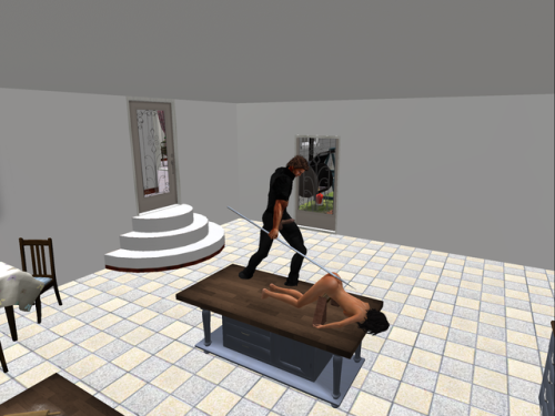 Ich &hellip; aufgespießt und auf dem Rost in Second Life, Stepford :-)